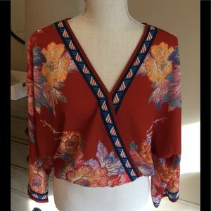 Boho faux wrap top, Small, S